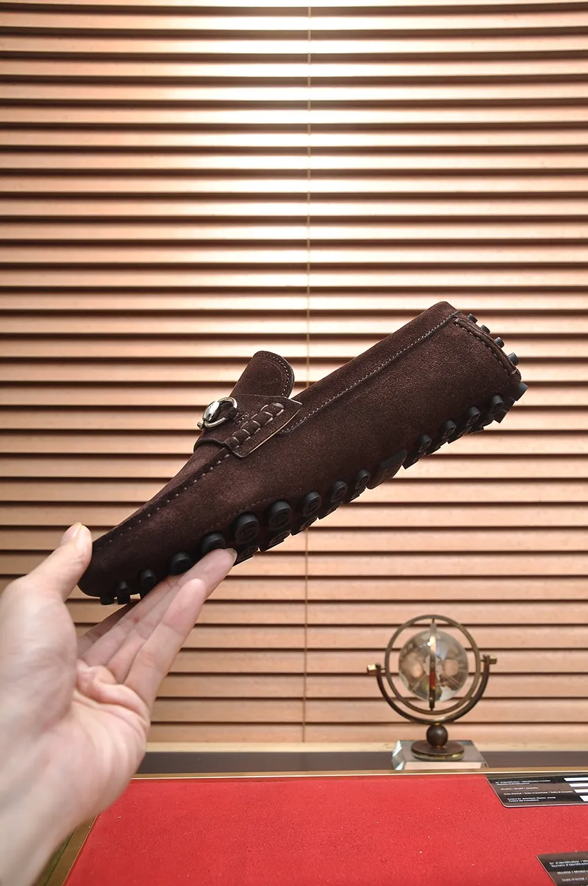 Men's Men's Shoes💰420💶【GUCCI】 (High-end Niuli) New 🍀Gucci*——Gucci Doudou Shoes! Made of imported original cowhide, the inner top layer is comfortable cowhide lining! Original wear-resistant rubber outsole! High quality products! Code number 38-44!